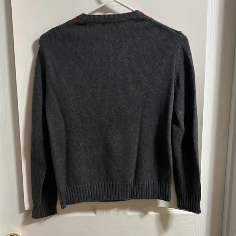 GapKids size 10 youth boys gray sweater with blue/red argyle.